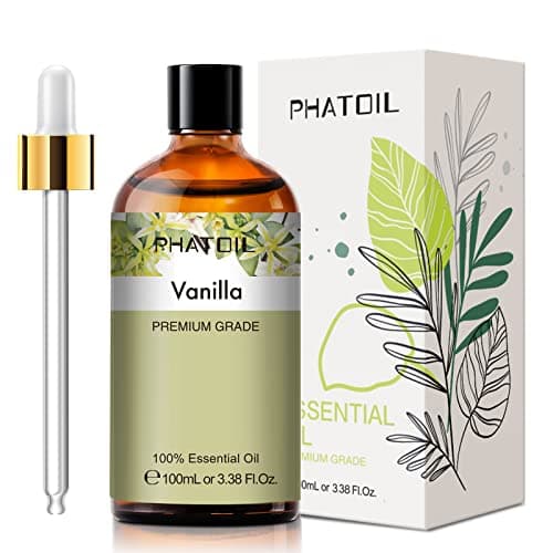 PHATOIL Huile Essentielle Vanille 100 ML, Huile Essentielle Pure Naturelle pour Diffuseur Humidificateur, Huile de Vanille pour Aromathérapie