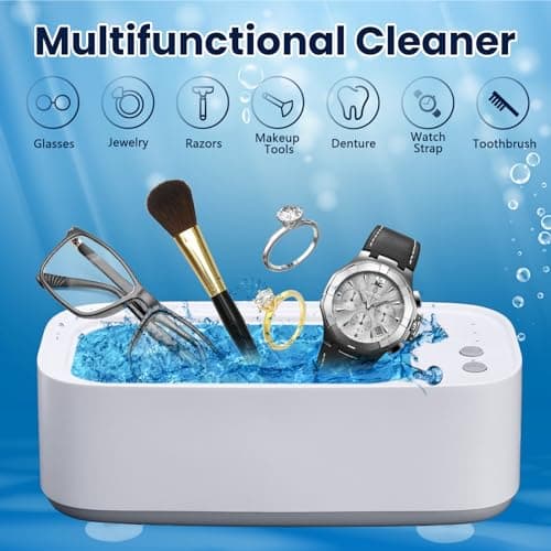 Nettoyeur Ultrasons, 45000hz Ultrasonic Cleaner avec 3 Modes de Nettoyage, 500ml Portable Appareil de Nettoyage pour Bijoux Montres Colliers Dentiers Lunettes