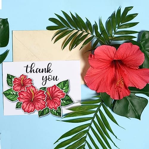 GLOBLELAND 6Pcs tampons Transparents en Silicone Sur le Thème de L'Hibiscus en Couches pour la Fabrication de Cartes et le Bricolage, le Gaufrage, le Scrapbooking, la Décoration Artisanale
