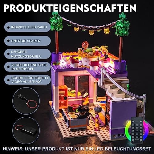 Kit d'éclairage télécommandé pour Lego 41747 Friends Heartlake City Community Kitchen Playset (Pas Lego), Kit d'éclairage LED pour Lego Heartlake City Community Kitchen, Cadeau créatif