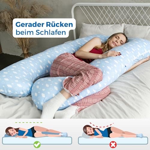 MAKOSAS KomfortKissen Original - Coussin orthopédique de qualité supérieure - Coussin de corps - Coussin de positionnement latéral - Pour un meilleur sommeil et contre les maux de dos - 100 x 150 cm
