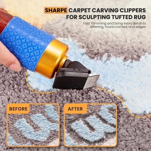 Riiai Kit de démarrage de Pistolet à tufting avec Coupe-Tapis, kit de Fabrication de Tapis, Pistolet à Moquette Cut Pile Loop Pile, Coupe-Tapis, tufting pour Sculpture