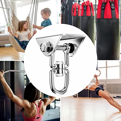 Relota Crochet Plafond Lourds Acier Inoxydable 450 kg capacité 360 ° Rotation, Crochets balancoire Suspension avec Vis Fixation pour Chaise Suspendue, balançoire, Serviette Yoga, Sac de Frappe,hamac