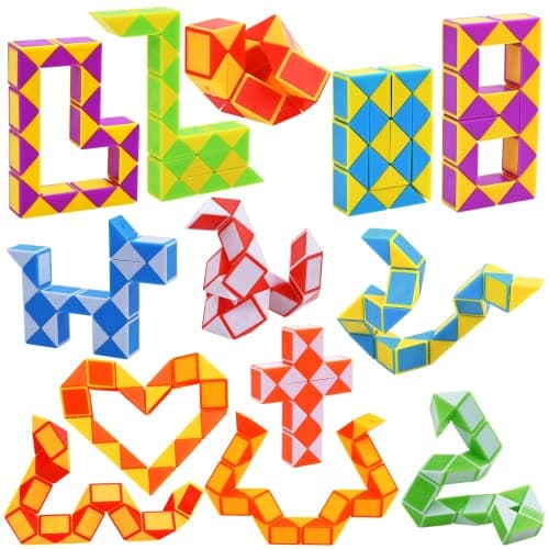 GOLDGE 13 pièces Serpent Magique Magic Snakes Puzzle Cube Mini Twist Puzzle Twisty Toy pour Enfants et Adultes, Cadeau Anniversaire Enfants...