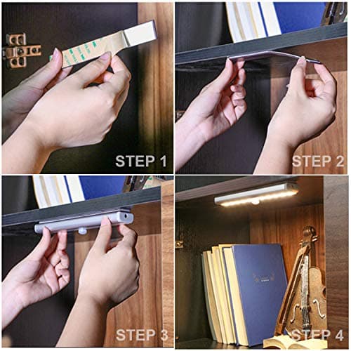 LDOPTO lampe led sans fil 6 packs avec télécommande lampe murale sans fil lumiere led pour chambre lampe de placard sont utilisées dans les armoires et les vitrines. Aucun câblage requis