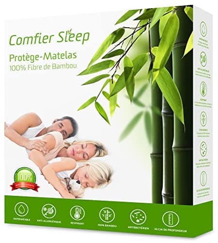 Comfier Sleep Protege Matelas 90x190 Anti-Acarien 100% Fibre de Bambou Impermeable Alese 90x190 Hypoallergénique Alèse Respirante Housse Matelas 90x190 Enfant Anti-Bactérien Protège Matelas 90 x 190