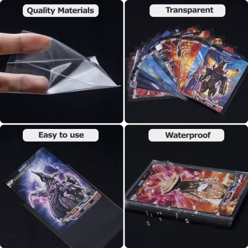 Pochette Carte, Transparentes Protège Carte Pour Cartes Pokémon, Cartes de Change, Yu-Gi-Oh, Magic(66 x 92 MM) (100 PCS)