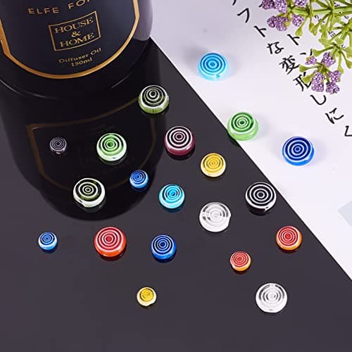 UR URLIFEHALL 140 Pcs Millefiori Lampwork Perles De Verre Plat Rond Entretoise Perles pour Artisanat Bracelets Cheville Collier DIY Making