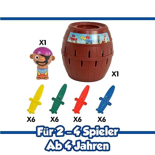 TOMY Officiel - Pic Pirate Jeux de Société pour Enfants, Jouet pour Noël,Jouet Enfant 4 ans, Jeu Rigolo pour Groupes, Cadeau Anniversaire Idéal, Jeux 4 ans+
