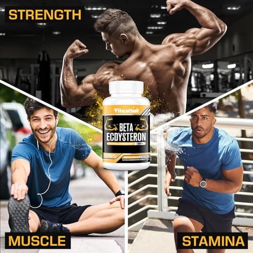 Supplément de Bêta-Ecdystérone 1200 mg | Pureté Maximale de 98% Formulée Pour une Absorption Améliorée (60 unité (Lot de 1))