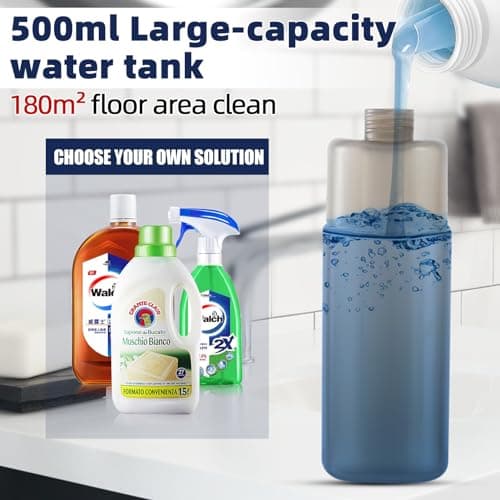 Spray Balai Vaporisateur,Balai Lave Sol avec Vaporise,Serpillere Microfibre avec 3 Tampons Lavables,Réservoir d'eau 500ml,1*Brosse et1*Porte Balai pour Bois Dur, marbre, stratifié, Vinyle, carrelage