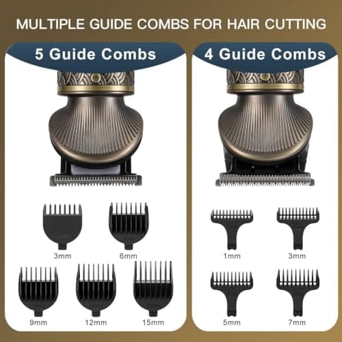 Surker Tondeuse Barbe Homme Tondeuse Cheveux Professionnelle Avec Lame en T de Coupe de Cheveux Chauve 0 mm Rasoir électrique Tondeuse Corps de Précision pour Nez 7 en 1