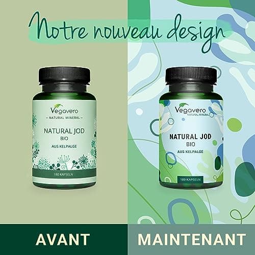 Iode BIO 150 μg | 100% NATUREL : Issu d’Algue Kelp | 6 Mois | Thyroide* + Antioxydant | SANS ADDITIFS et VEGAN | Vegavero®