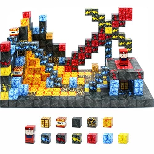 70 Pcs Blocs de Construction magnétiques - Carrelage magnétique - Jouet d'extérieur pour garçons et Filles à partir de 3 Ans