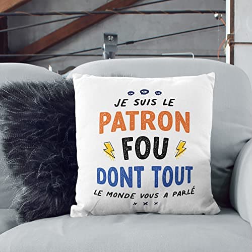 Mugffins Coussins/Oreillers avec Rembourrage pour Patron Homme - 40x40 cm - en Français - Tout Le Monde Vous a parlé - Cadeau Original pour Patron