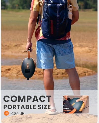 OutdoorMaster 20PSI Pompe électrique Sup Paddle Board Pompe The Dolphin - Gonfleur d'air Rapide et arrêt Automatique, connecteur de Voiture 12V DC pour Planches gonflables Stand Up Paddle,Bateaux