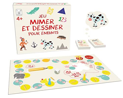 KANGUR Jeu Mimer et Dessiner pour Enfants Jeu de Plateau Familial Jeux de Société pour Enfants et Adultes dès 4 Ans