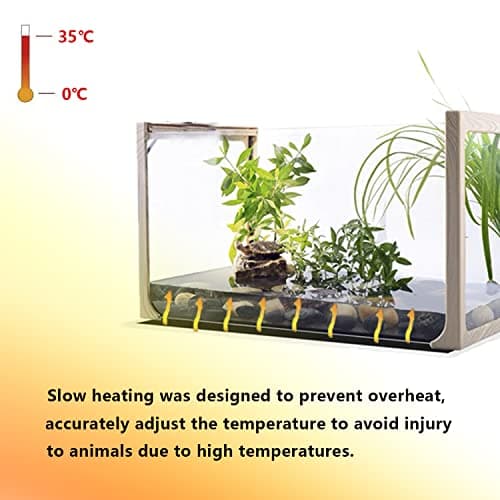 FIPASEN Tapis Chauffant Reptile, Coussin Chauffant Terrarium Réglable avec Contrôle De La Température pour Reptiles -Tortue, Serpents, Lézards, Geckos, Araignées - Chauffant Aquarium (5W: 15x14CM)
