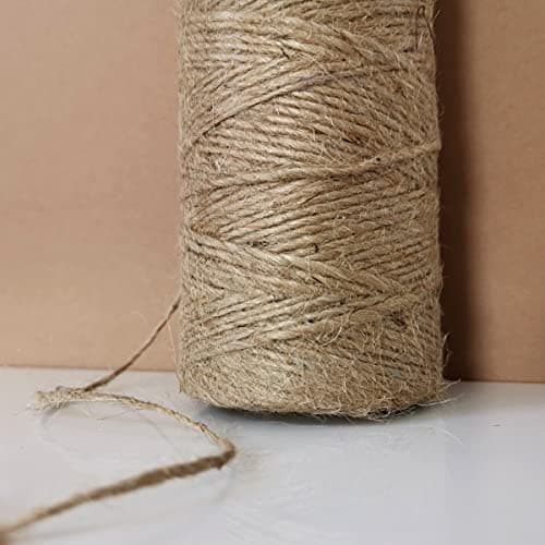 D.RECT 50m de Corde de Jute Naturelle Brune | Ficelle d'emballage Ruban Cadeau | Corde de Décoration | 1,2mm D'épaisseur | pour : Emballage, DIY Artisanat, Fleuristerie, Décoration, (800154)