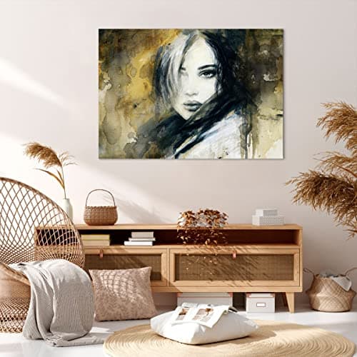 ARTTOR Moderne Impression sur Toile 100x70cm Image Tableau Decoration Murale femme visage lèvres Grand Tableaux Decoratifs Muraux Chambre Horizontal Deco Cadre Décoration Salon Art Wall AA100x70-4053