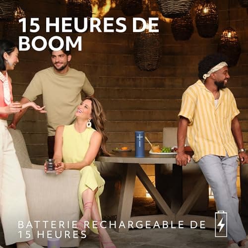Ultimate Ears Boom 4, Enceinte Bluetooth Portable et étanche avec Son cristallin immersif et Puissant à 360 degrés, Flottante avec 15 Heures d'autonomie et Une portée de 45m - Noir
