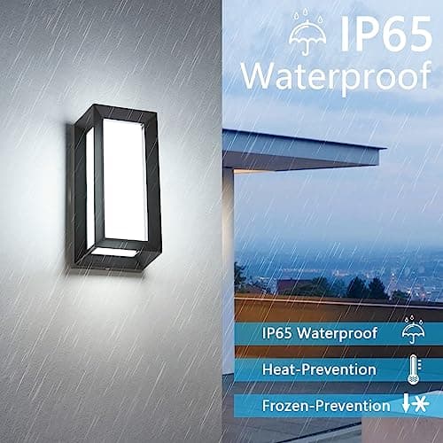 Tealight Applique Murale LED Exterieur/Interieur, 18W Applique Exterieure IP65 Etanche, 6500K Blanc Froid Lampe Murale Modernes en Aluminium pour Jardin, Terrasse, Patio, Couloir, Chambre