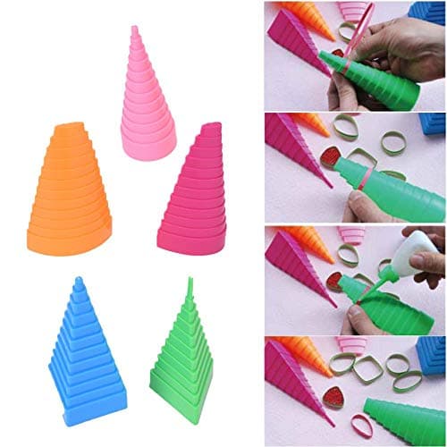 5 Pcs Quilling Formes & Designs Border Paper Quilling Border Buddy Bobbin Tower Tool 5 Forme Tours Quilling Outils Kit pour DIY Artisanat School Supplies School Supplies