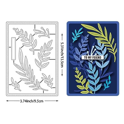 BENECREAT Plantes Feuilles Métal Die Cuts, Feuille Matrices de Découpe Pochoirs Modèle Moules pour la Fabrication de Cartes Thanksgiving Noël Carte d'anniversaire Décor Papier Scrapbooking