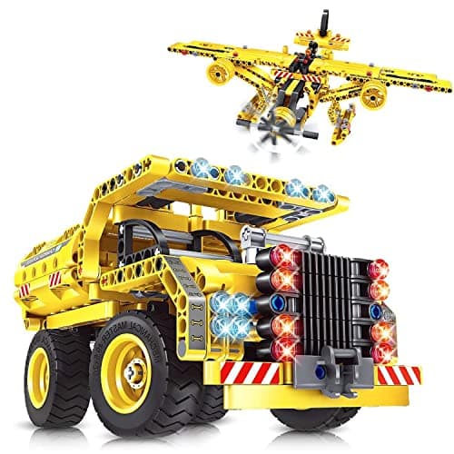 Jeu de Construction STEM pour Garçons et filles de 6 7 8 9 10 ans, 2 en 1, Technic Truck Airplane, 361 PCS Kit de Blocs Créatifs Jouets éducatifs Cadeau pour Enfants