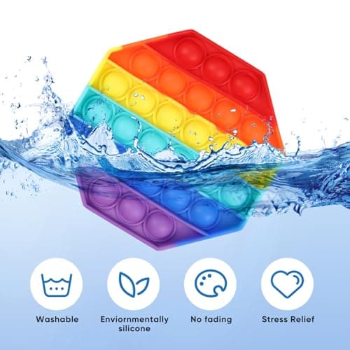 Pop on It, 4 Packs Push Pop Bubble, Mini Poppit, Bubble Popper Toy Jouet Sensoriel Adulte avec 1 Porte-clés, Antistress Fidget It Toys Set pour Enfants Adultes