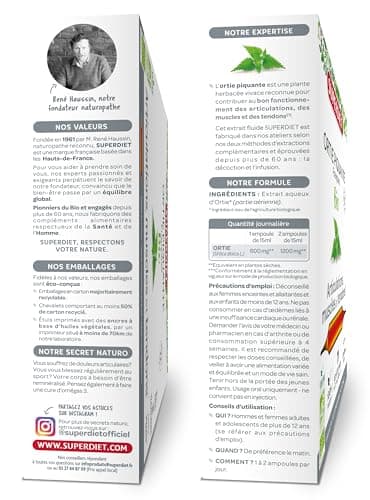 SuperDiet Ortie Piquante Bio Richesse minérale 20 ampoules de 15ml soit 300ml