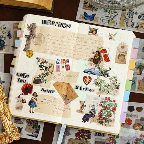 Ptyism 612 Pièces/48 Feuille Autocollant Scrapbooking,Stickers Scrapbooking丨Scrapbooking Autocollant Autocollants pour Scrapbooking Pour DIY Bullet Journal Scrapbooking etc