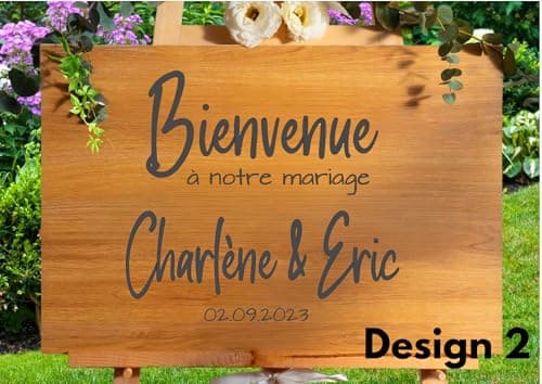 Stickers Personnalisés pour Panneau Mariage, Baptême, anniversaire... - Panneau Bienvenue - Décoration de mariage et évènements - Accueillez vos Invités avec Style ! Fabrication Artisanale Française