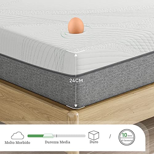 Novilla, Matelas 140x200, Matelas Mousse à Mémoire de Forme, Moyenne Ferme, Excellent Soutien, Certifié Oeko-Tex, Hauter 16 cm, Extrêmement Durable