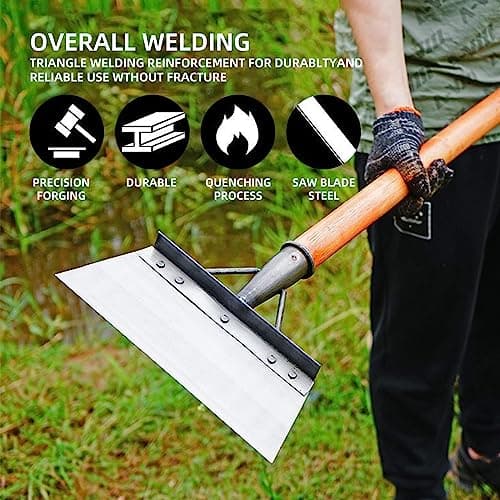 Pelle de jardin multifonctionnelle en acier inoxydable pour désherbage et mousse, désherbage de jardin, plantes agricoles (38 cm)