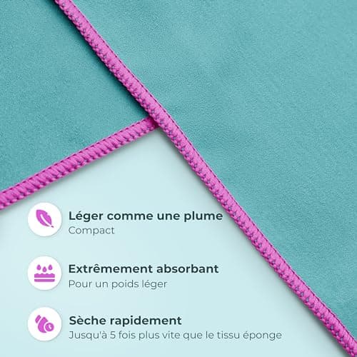 NirvanaShape Serviettes Microfibre | absorbantes, légères, à séchage Rapide | draps de Bain, Serviettes de Voyage, Serviettes de Sport | Idéales pour Les Voyages, Le Sport, Le Yoga, Le Sauna