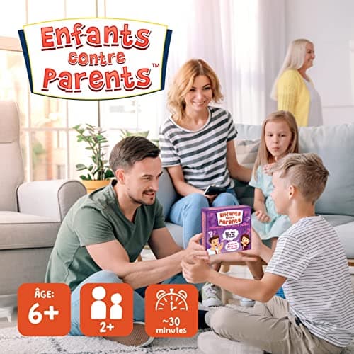 Jeu de Plateau Familial Jeux de Société pour Enfants et Adultes Quiz Jeu de Cartes Enfants Contre Parents Version Française dès 6 Ans