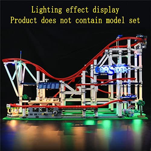 GEAMENT Jeu De Lumières Compatible avec Lego Confidential (Roller Coaster) - Kit D'éclairage LED pour Creator 10261 (Modèle de Bloc Non Inclus)