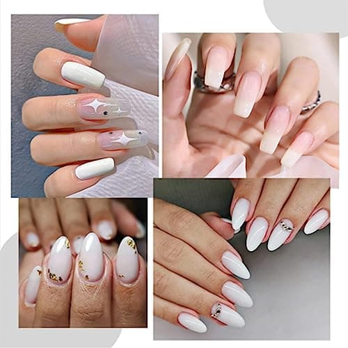 TOMICCA Vernis Semi Permanent Blanc Laiteux, 8ml Vernis Semi-Permanent Naturel French Gel Milky White Nail Art Gel Blanc UV LED Soak Off Vernis Manucure