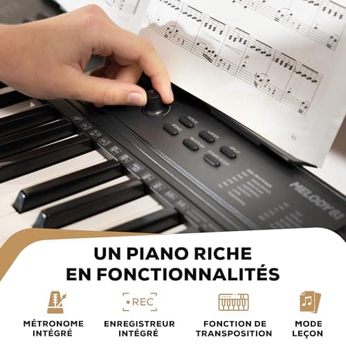 Alesis Melody 61 MK4 Clavier Piano 61 Touches avec Accessoires | Portable, 300 Sons, Modes Split/Layer, Inclus Cours, Stand, Banquette, Microphone et Casque, pour Débutants