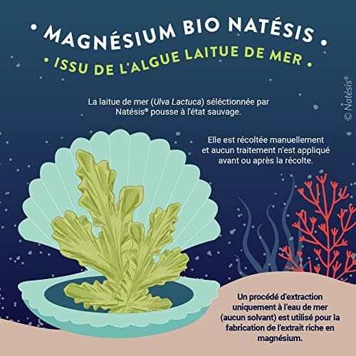 Natésis - Magnésium & Spiruline Bio COMPLEXE UNIQUE ANTI FATIGUE - Superaliment, énergie, immunité, sport - 180 comprimés