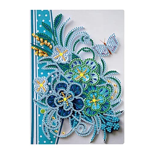 Cahiers de Peinture au Diamant A5 Livre de Journal Diamond Painting d'artisanat au Diamant Fleurs pour Adultes Carnet de Notes A5 Carnet de Croquis Filles A5 Peinture par Numéros Loisirs pour Enfants