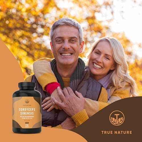 Champignon Cordyceps Sinensis - 6.500mg de CS-4 (10:1) - 270 Gélules - Bien-Être & Performance Sportive - 40% de Polysaccharides Bioactifs - Vegan - Sans: Additifs, Gluten & Lactose - TRUE NATURE