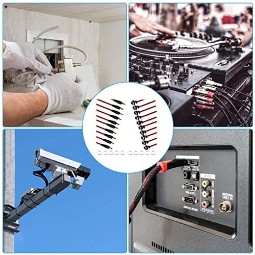 RUNCCI-YUN 10 Paires 5,5mm x 2,1mm DC d'alimentation Connecteur, 12V 2 broches 5,5 X 2,1 mm Connecteur Mâle et Femelle,DC Pigtail Cable pour Vidéo Surveiller CCTV Caméra(22AWG 12V 2A