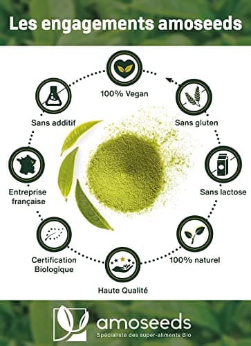 Thé Matcha en poudre Bio Japonais 70G | Thé Vert | Qualité Premium | Tonus, Minceur, Drainage