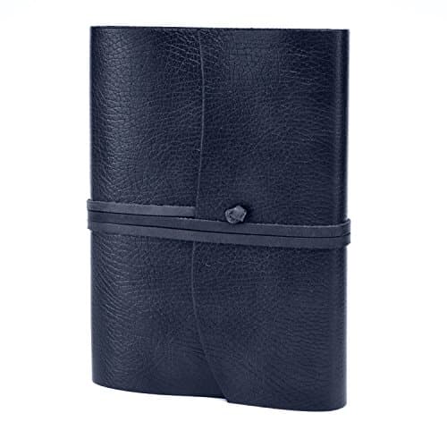 Tivoli A5 Journal Intime/Carnet de Notes en cuir recyclé de fabrication artisanale Italienne, Journal de Voyage, Notebook A5, Cadeau Spécial (15x21 cm) Bleu
