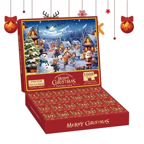 Puzzle Calendrier de l'Avent 2024,Puzzle Calendrier de l'Avent - Puzzle du compte à rebours en classe - Puzzles de calendrier de Noël, puzzle de calendrier de compte à rebours de Noël pour les
