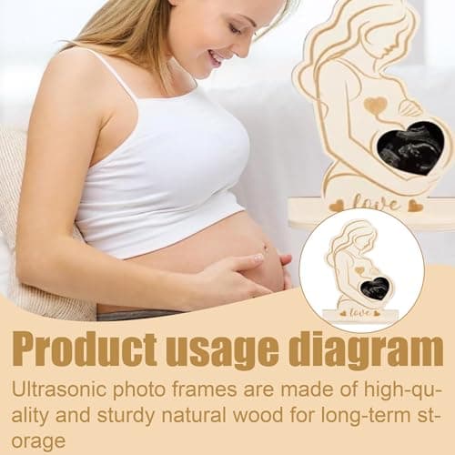 LQIOACU 1 PCS cadeau futur parents cadre empreinte bébé photo grossesse cadre photo pour femme enceinte Echographie à Bébé Photo Ultrasons pour Amie Enceinte Cadre Sonogramme