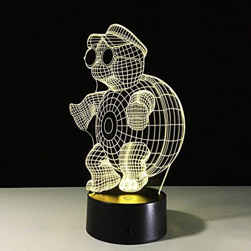 HPBN8 Ltd Illusion 3D Tortue LED Lampe Lumières LED Décoration Lampes Télécommande 7/16 Couleurs Change Veilleuse Alimenté par USB Enfants Cadeau Anniversaire Noël Cadeaux