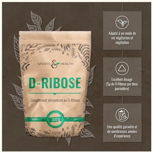 D-Ribose poudre - 300g - fermenté - Dose quotidienne de 5g de D-Ribose - 60 portions - 2 mois d'approvisionnement - végétalien - sans additifs - testé en laboratoire - D-Ribose